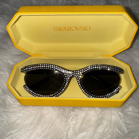Swarovski Black Crystal Embellished Sunglasses - Picture 2 of 7